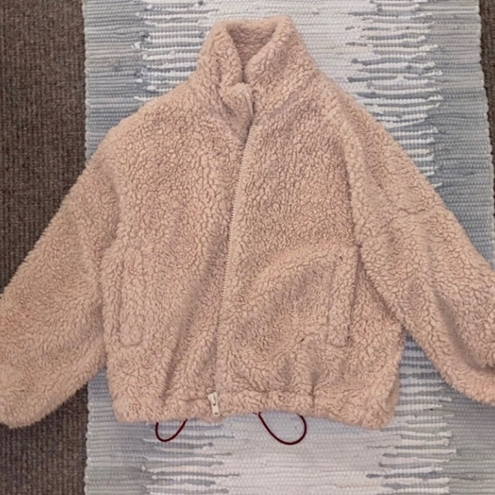 Light Pink Urban Outfitters teddy coat.